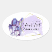 Waterverf kristallen & Gold Geometric Minimalist Ovale Sticker (Voorkant)