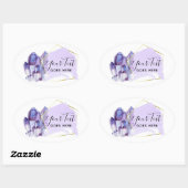 Waterverf kristallen & Gold Geometric Minimalist Ovale Sticker (Vel)