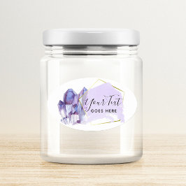 Waterverf kristallen & Gold Geometric Minimalist Ovale Sticker