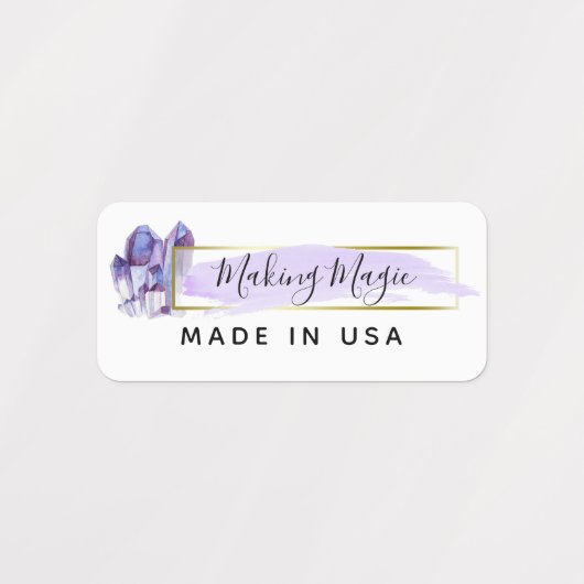 Waterverf kristallen & goud minimalistische kledin labels (Design 2)