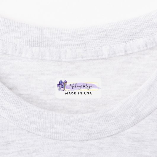 Waterverf kristallen & goud minimalistische kledin labels (Aangebracht)