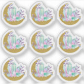 Waterverf kristallen & gouden sprankelende maansik sticker (Voorkant)