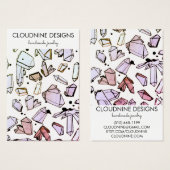 Waterverf kristallen met juwelen-kaart visitekaartje (Voorkant /achterkant)