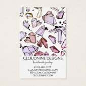 Waterverf kristallen met juwelen-kaart visitekaartje (Achterkant)