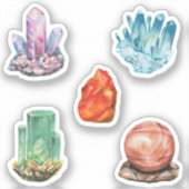 Waterverf Kristallen, op maat gesneden vinylsticke Sticker (Voorkant)