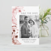 Waterverf kristallen Roos kwarts foto Save The Date (Staand voorkant)