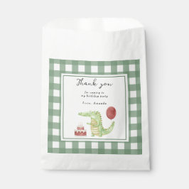 Waterverf krokodil 1e verjaardag bedankzakje