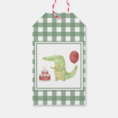 Waterverf krokodil 1e verjaardag cadeaulabel (Achterkant)