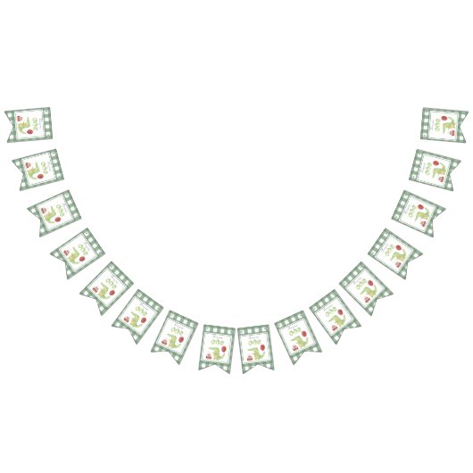 Waterverf krokodil 1e verjaardag vlaggetjes (Alle)