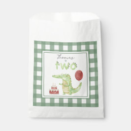 Waterverf krokodil 2e verjaardag bedankzakje