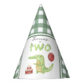 Waterverf krokodil 2e verjaardag feesthoedjes (Voorkant)