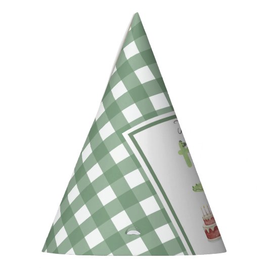 Waterverf krokodil 2e verjaardag feesthoedjes (Links)