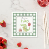 Waterverf krokodil 2e verjaardag servet (Insitu)