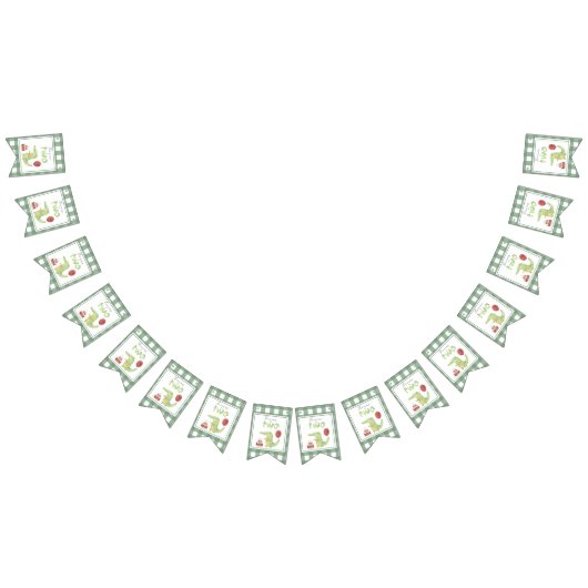 Waterverf krokodil 2e verjaardag vlaggetjes (Alle)