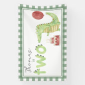 Waterverf krokodil 2e verjaardag welkom spandoek (Verticaal)