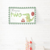 Waterverf krokodil 2e verjaardag welkom spandoek (Insitu)