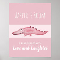 Waterverf krokodil jungle meisjeskamer kunst