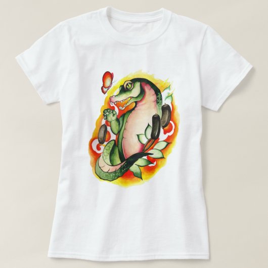 Waterverf krokodil t-shirt (Design voorkant)