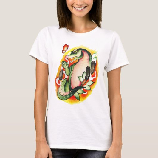 Waterverf krokodil t-shirt (Voorkant)