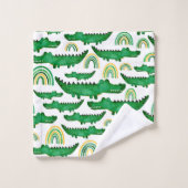 Waterverf Krokodilalligator RegenboogKinderen Bad Handdoek (Wasdoekje)