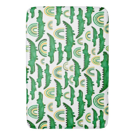 Waterverf Krokodilalligator RegenboogKinderen Badmat (Voorkant Verticaal)