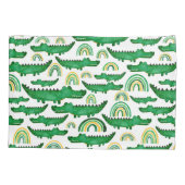 Waterverf Krokodile Alligator Rainbow Personaliser Kussensloop (Achterkant)