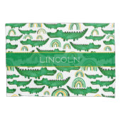 Waterverf Krokodile Alligator Rainbow Personaliser Kussensloop (Voorkant)