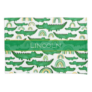 Waterverf Krokodile Alligator Rainbow Personaliser Kussensloop