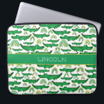 Waterverf Krokodile Alligator Rainbow Personaliser Laptop Sleeve<br><div class="desc">Waterverf Krokodil Alligator Rainbow Kinder Personalized Reptile Animal Pattern.</div>