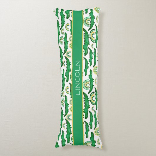 Waterverf Krokodile Alligator Rainbow Personaliser Lichaamskussen (Voorkant Verticaal)