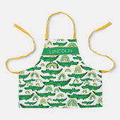 Waterverf Krokodile Alligator Rainbow Personaliser Schort (Voorkant)