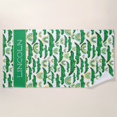 Waterverf Krokodile Alligator Rainbow Personaliser Strandlaken (Voorkant)