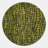 Waterverf krokodillenprint ronde sticker (Voorkant)