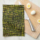 Waterverf krokodillenprint theedoek (Quarter Fold)