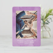 Waterverf Krokusbloemblad Moderne Kerstkaart Kaart (Staand voorkant)