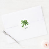 Waterverf Kruid Coriander Ronde Sticker (Envelop)