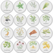 Waterverf Kruid en Spice Jar Labels (Voorkant)