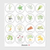 Waterverf Kruid en Spice Jar Labels (Vel)