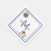 Waterverf Kruiden & Brood Boerderij Blauw Custom Servet (Hoek)