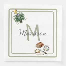 Waterverf Kruiden & Brood Boerderij Sage Custom Servet