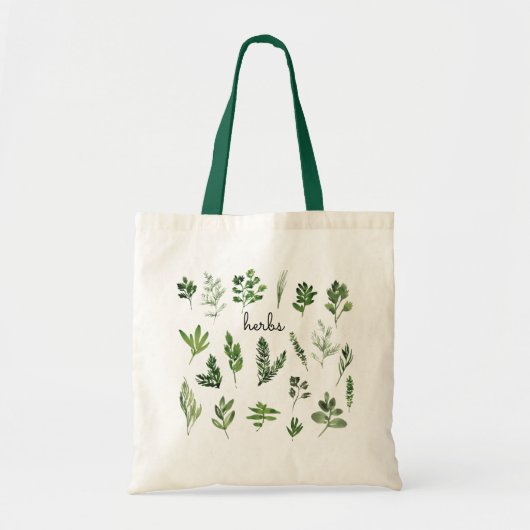 Waterverf Kruiden Kruidenier Herbruikbare Hunter G Tote Bag (Voorkant)
