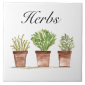 Waterverf kruiden Thyme Rosemary Parsley Planten P Tegeltje (Voorkant)