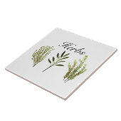 Waterverf kruiden Thyme Rosemary Sage Planten Pot Tegeltje (Zijkant)