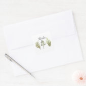 Waterverf kruiden Thyme Rosemary Sage Planten Pot Vierkante Sticker (Envelop)