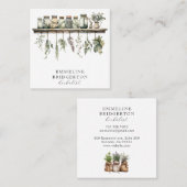 Waterverf Kruidengeneeskunde Botanicals Vierkante Visitekaartje (Voorkant / Achterkant)