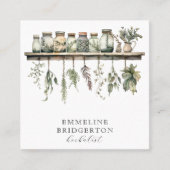 Waterverf Kruidengeneeskunde Botanicals Vierkante Visitekaartje (Voorkant)