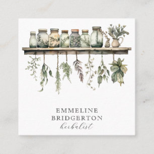 Waterverf Kruidengeneeskunde Botanicals Vierkante Visitekaartje