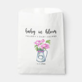 Waterverf kruik van bloemen - baby in bloei bedankzakje (Voorkant)