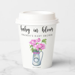 Waterverf kruik van bloemen - baby in bloei papieren bekers