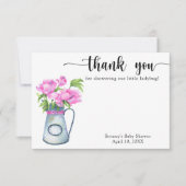Waterverf kruik van bloemen dank u baby shower bedankkaart (Voorkant)